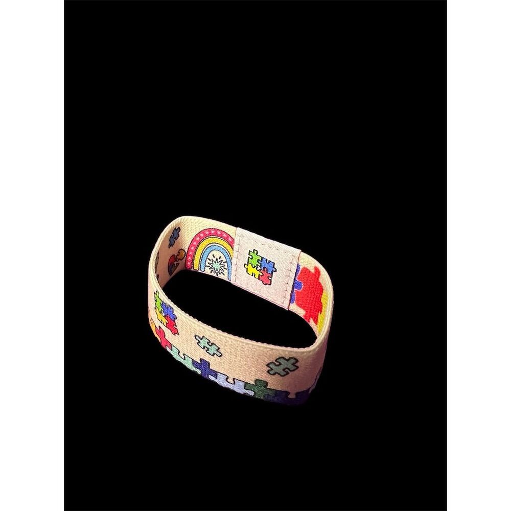 Autism Bright Puzzle Piece Elastic Wristband - Picture 11 of 11